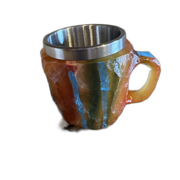 COPY - Mineral Crystal Coffee Mug - Multi- Colored Resin Faux Rock - Picture 1 of 6